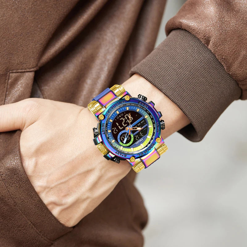 Men's Digital Sport Watch Waterproof Shock-Resistant Multifunctional Timer