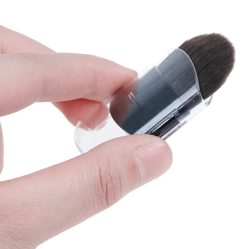 Mini Telescopic Makeup Brush Set for Travel - Nylon Bristles & ABS Handle