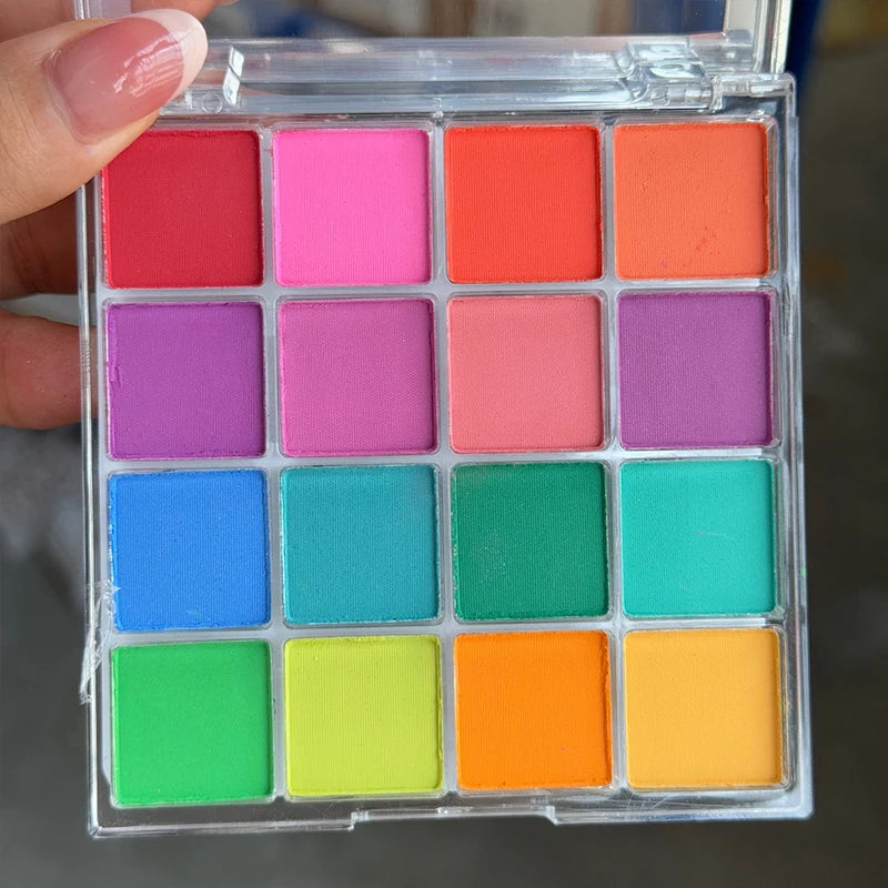 Nail Art Powder Palette 16 Grids Matte Rubbing Nail Deco for Manicure