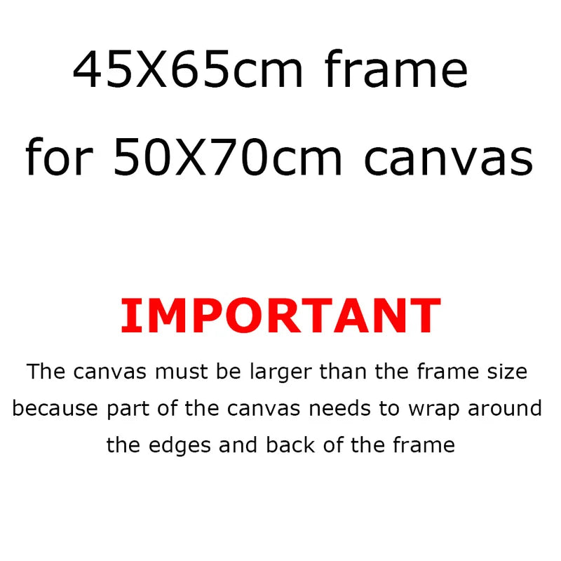 Wooden Frame for 50x70cm Canvas Wall Art - Diamond Painting & Poster Frame