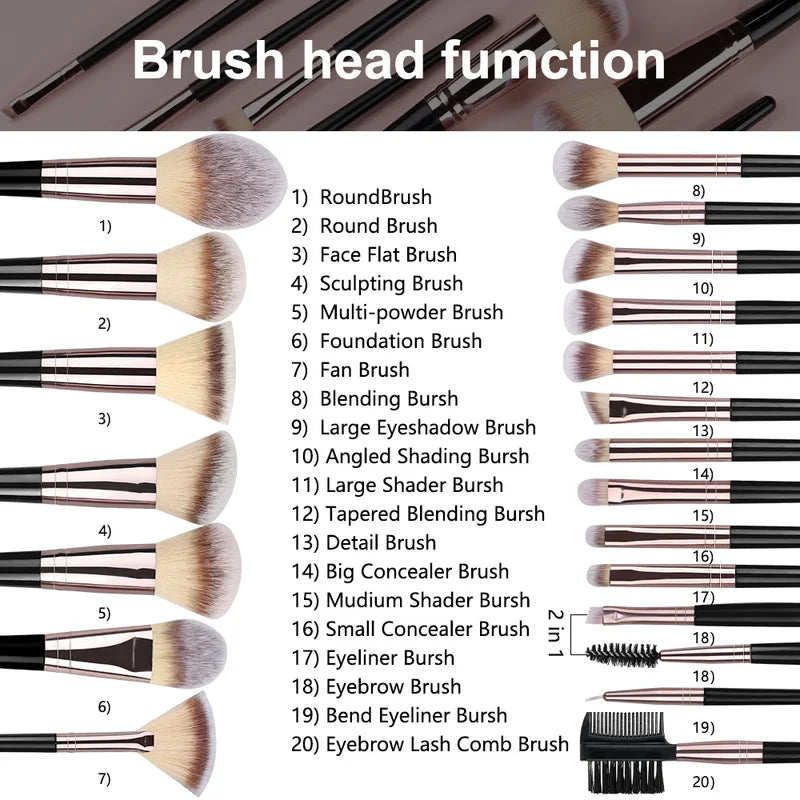 Makeup Brushes Set with Sponges and Puffs - Eye Shadow, Foundation, Blush, Highlighter, Concealer Tools