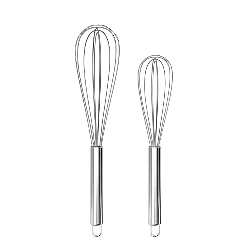 Stainless Steel Egg Whisk Kitchen Utensil - 8, 10, 12 Inch Ballon Mixer Tool