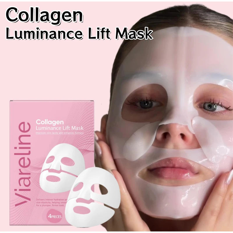 Gentle Collagen Facial Sheet Mask with Grape Seed Oil - Hydrating Overnight Skin Care