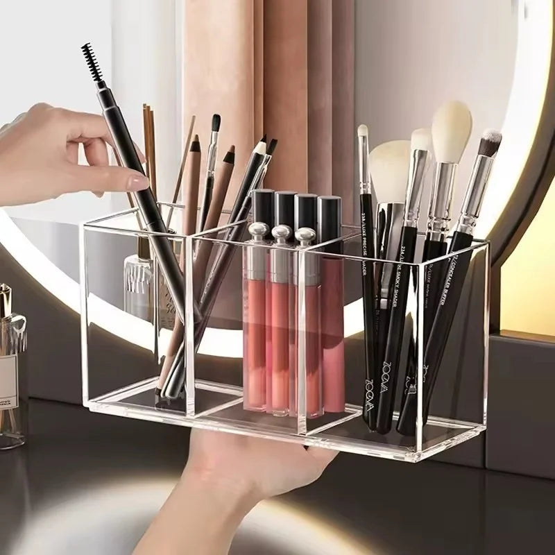 Transparent Makeup Brush Storage Box Case Organizer for Cosmetics & Tools
