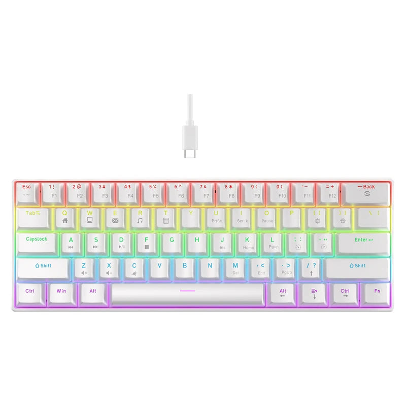 61-Key Mechanical Gaming Keyboard with RGB Lighting for Windows & Mac