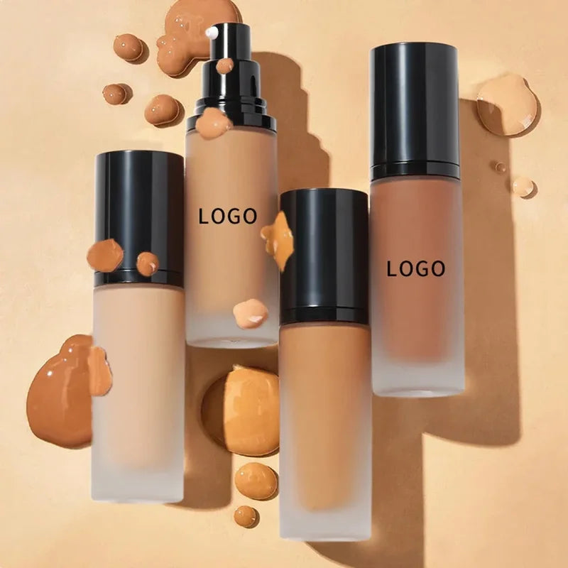 Long Lasting Waterproof Matte Liquid Foundation - Dark Skin, Oil-Free, Custom Logo