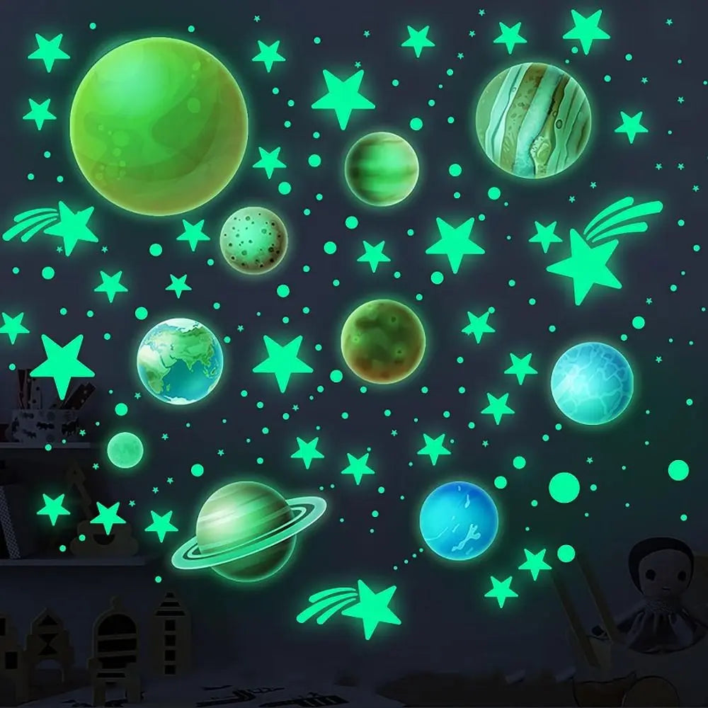 Glow in The Dark Stars and Planets Wall Decals for Bedroom Home Decor