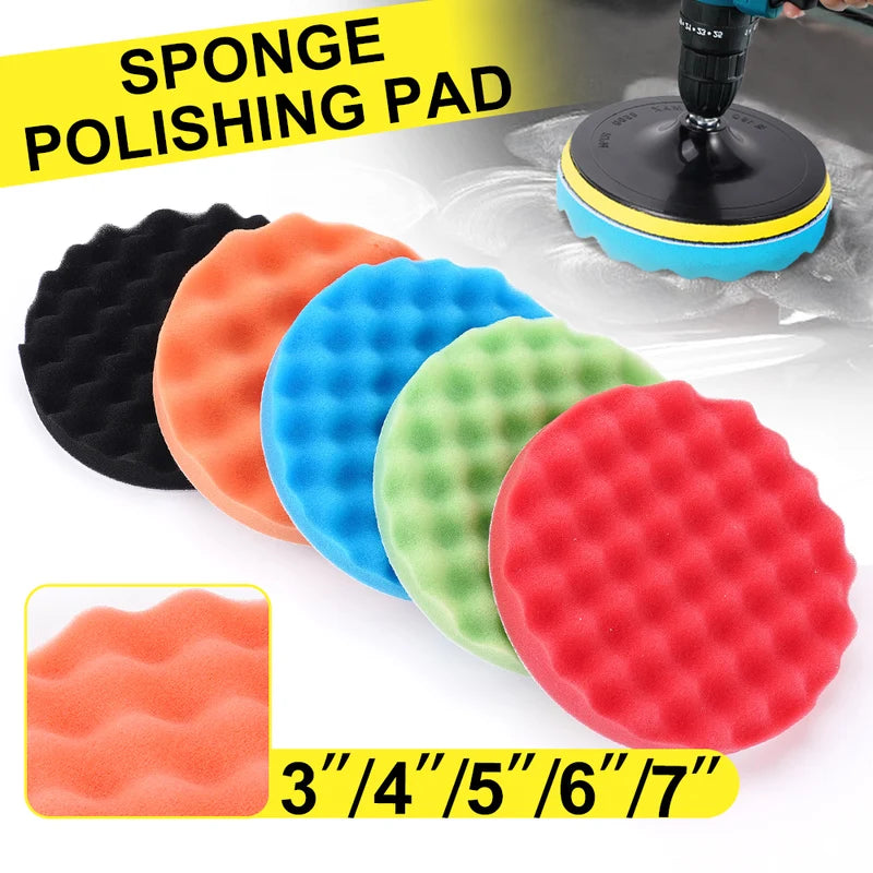 Car Waxing Buffing Pads Set 5 Pcs 150/180mm Polishing Discs for Auto Care