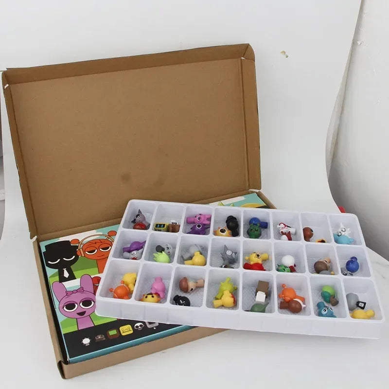 24/48pcs Anime Action Figures Toy Set Sprunki Cartoon Game Collectibles
