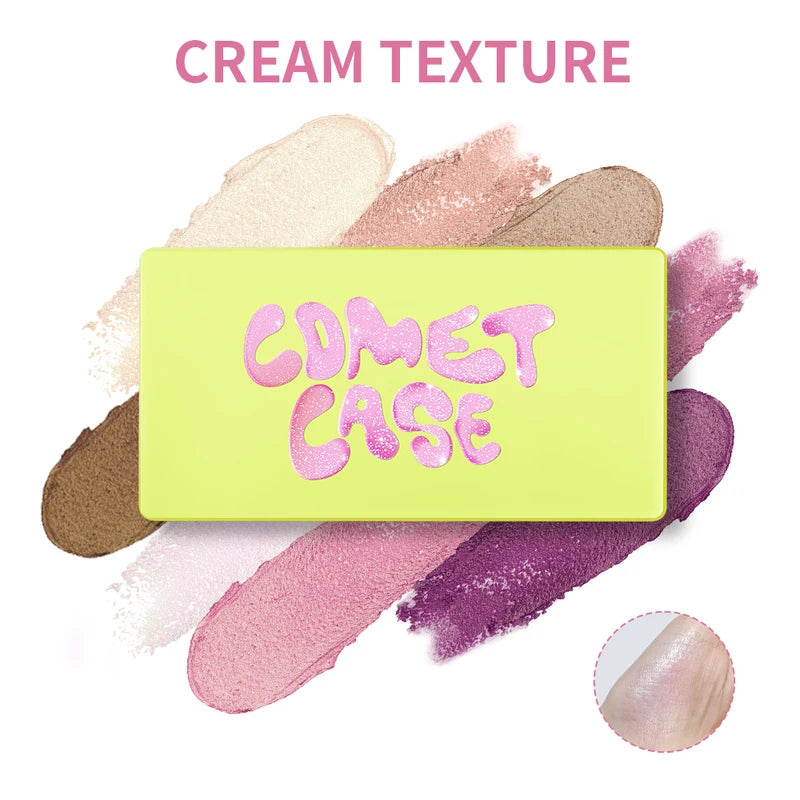 High Gloss Cement Makeup Palette Set with Matte & Shimmer Finishes - Long-Lasting Curve Case