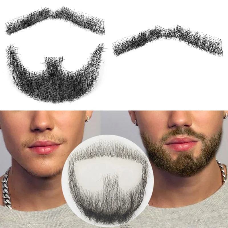 Human Hair Fake Beard for Film & TV Makeup - Daily Use Costume Accessory