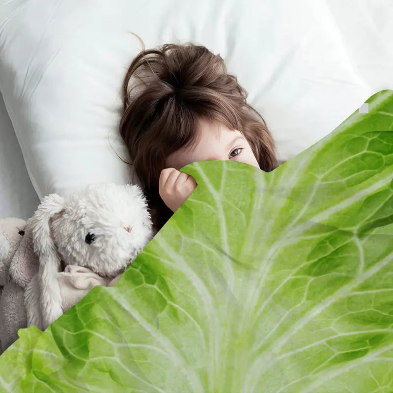 Super Soft Fuzzy Plush Cabbage Throw Blanket All Season Home Decor