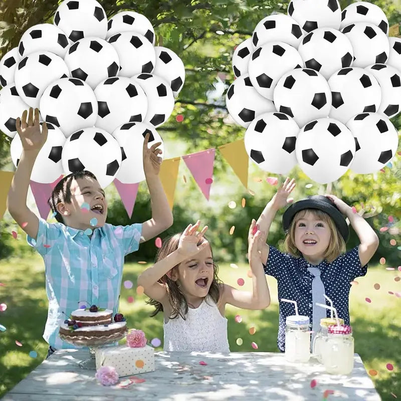 12-Inch Latex Soccer Balloons Set for Sports Theme Birthday Party Decorations