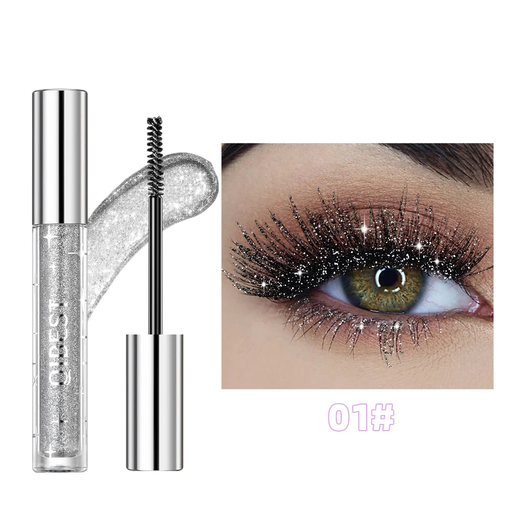 Glitter Mascara Long Lasting Curling Lash Extension with Diamond Glitter Effect for Women