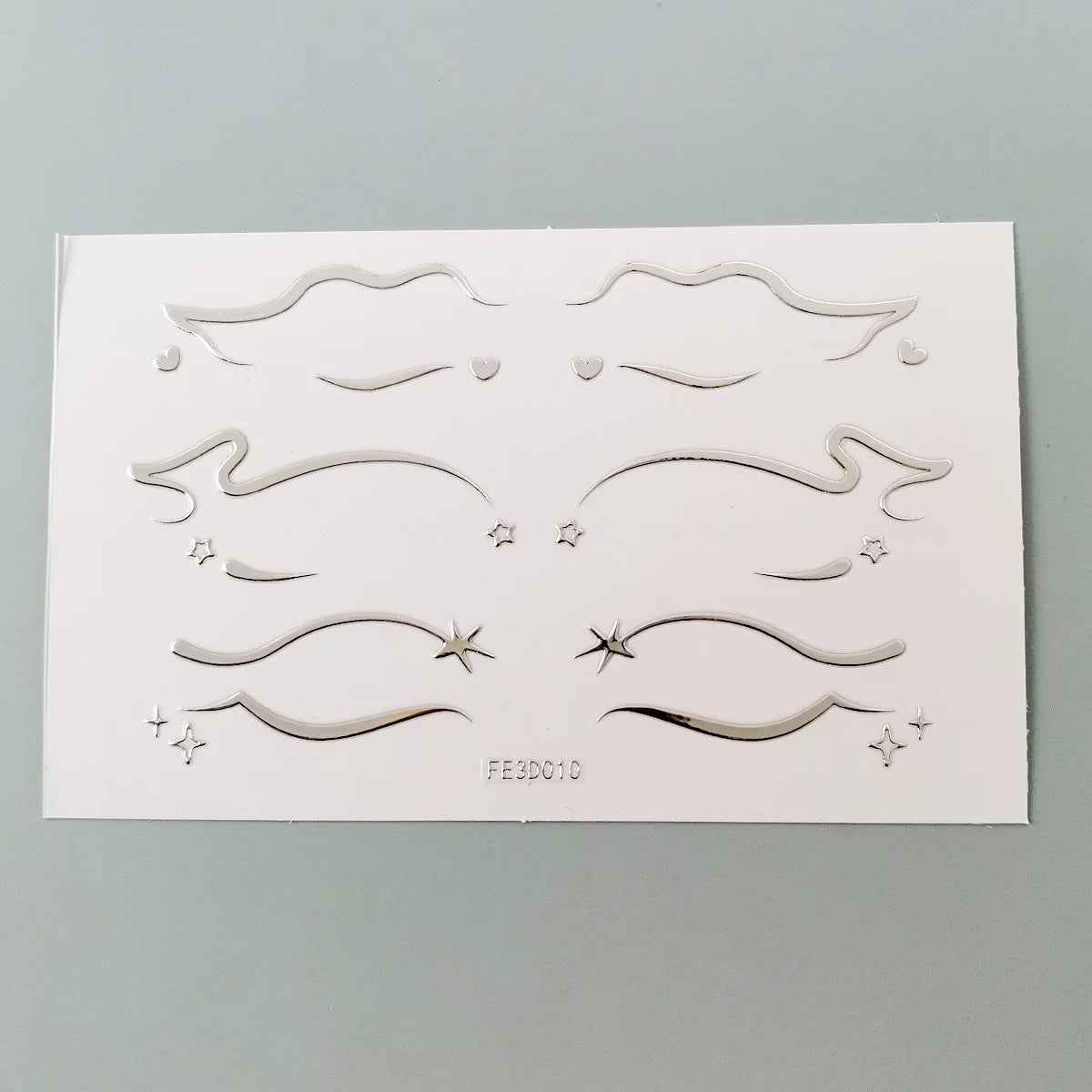 Futuristic Silver Face Makeup Stickers Creative Metallic Eye Shadow Self-Adhesive Reuse