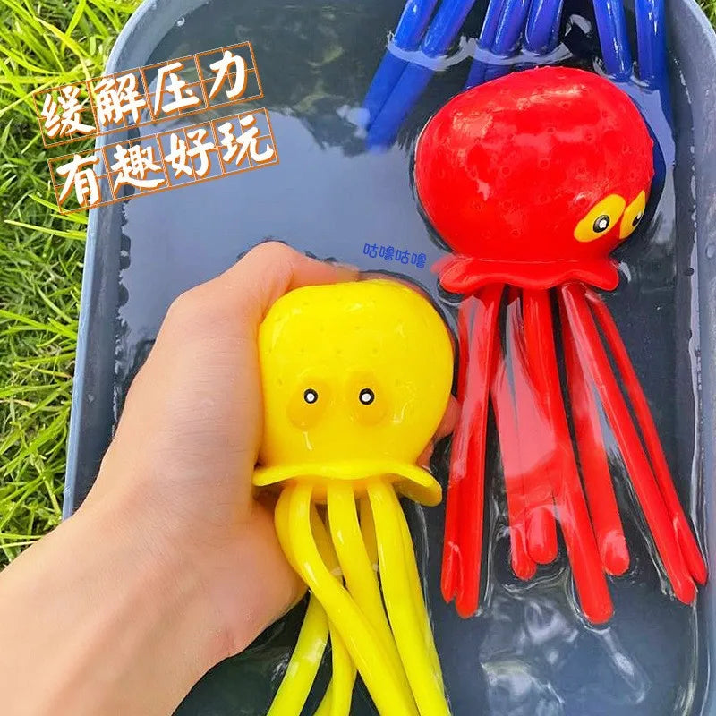 Baby Bath Toys Sponge Octopus Water Absorbing Stress Relief Playset for Children