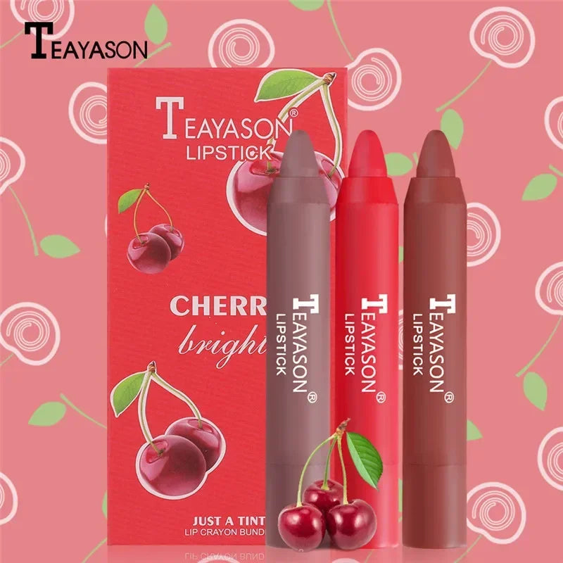 Velvet Matte Lipstick Set - Long Lasting Waterproof Lip Tint Pen, 3-Piece Collection