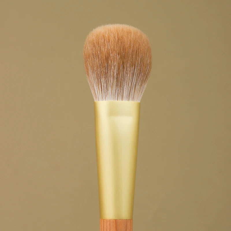 Vintage Snow Fox Hair Makeup Brush with Yakusugi Wood Handle - Flat Blush Brush
