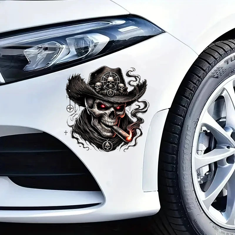 Western Cowboy Skull Car Stickers Decals for Vehicle Bumper Windows Motorcycle Laptop Walls