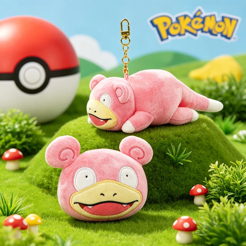 Kawaii Slowpoke Plush Keychain & Bag Charm for Kids Anime Fans - Multiple Colors