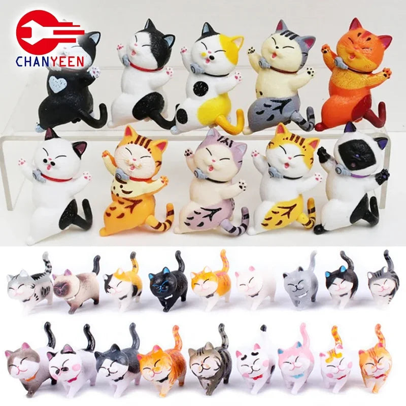 Cute Kawaii Cat Figurines Mini Decorations for Kids, Home & Desk Decor