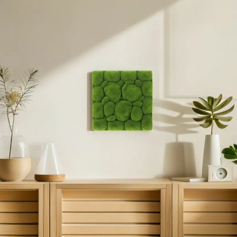 Artificial Moss Wall Panel for Home & Wedding Decor - Green, 29cm