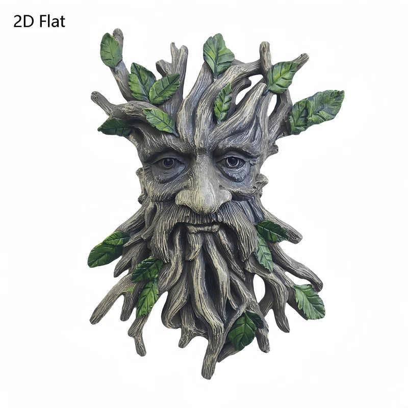 Wooden Tree Spirit Decor Pendant for Halloween and Christmas Garden Yard