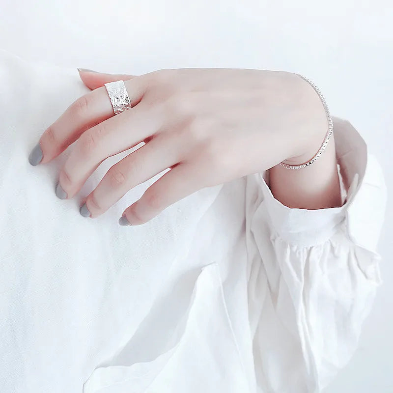 Sterling Silver Wide Rings for Women - Elegant Vintage Jewelry for Women and Couples