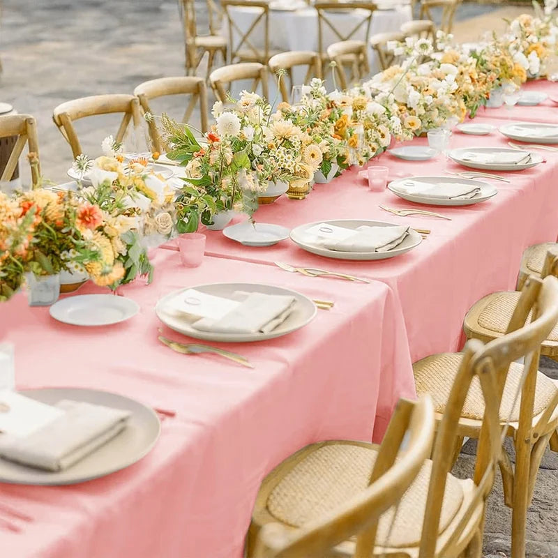 Solid Color Plastic Tablecloth 137x183cm Rectangle Party & Wedding Cover