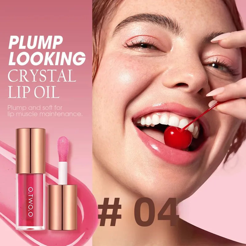 Moisturizing Lip Gloss with Plumper & Shimmer - Non-Sticky Water Gloss
