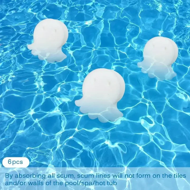 6pcs Cartoon Octopus Oil Absorbing Filter Sponges for Pool Hot Tub Cleaning