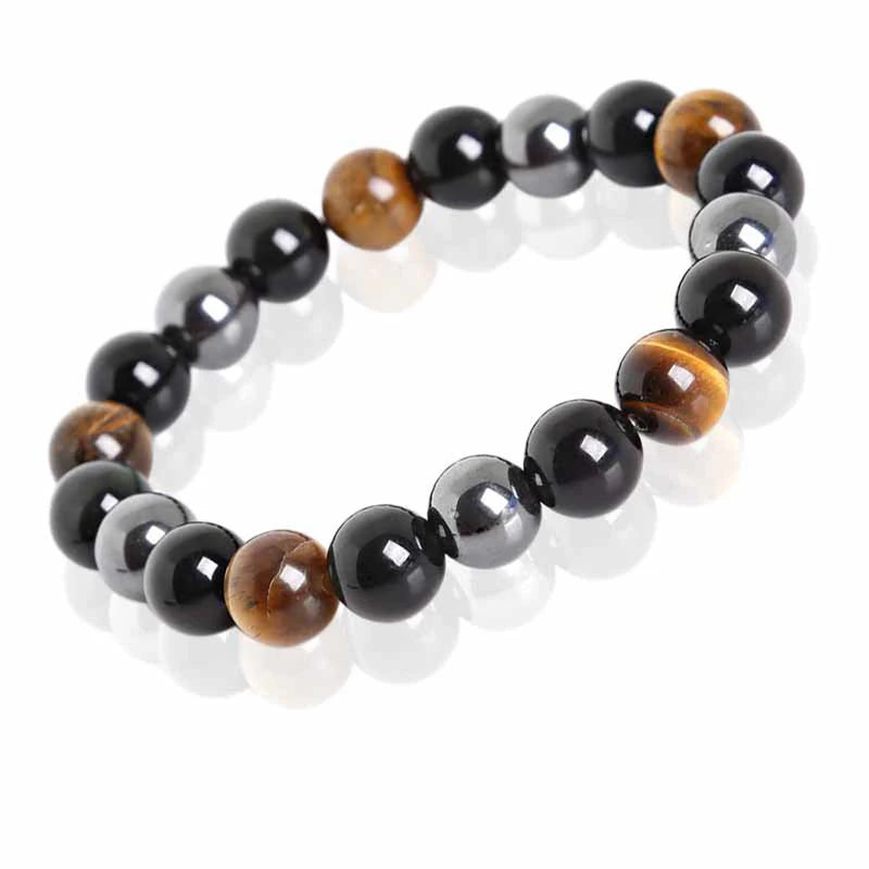 Natural Obsidian Hematite Tiger Eye Beads Bracelets for Men and Women – Healing Jewelry