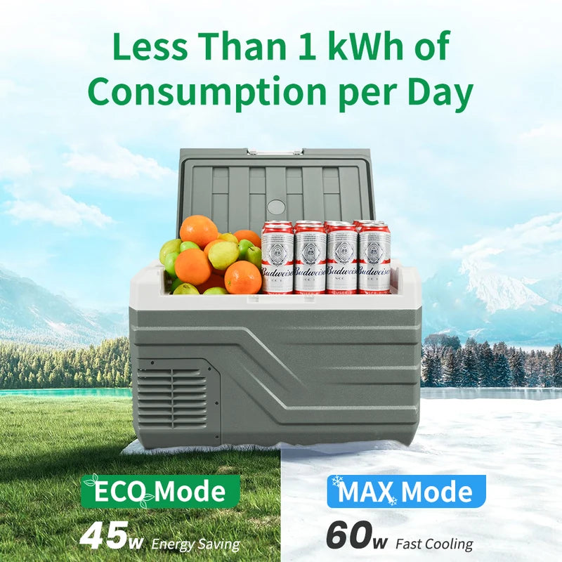 Portable Car Refrigerator Cooler with Compressor 12V/24V/110-240V for Camping Travel