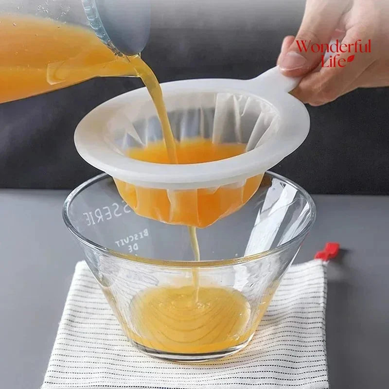 Reusable Fine Mesh Filter Strainer Spoon for Soy Milk Juice Coffee Food Kitchen