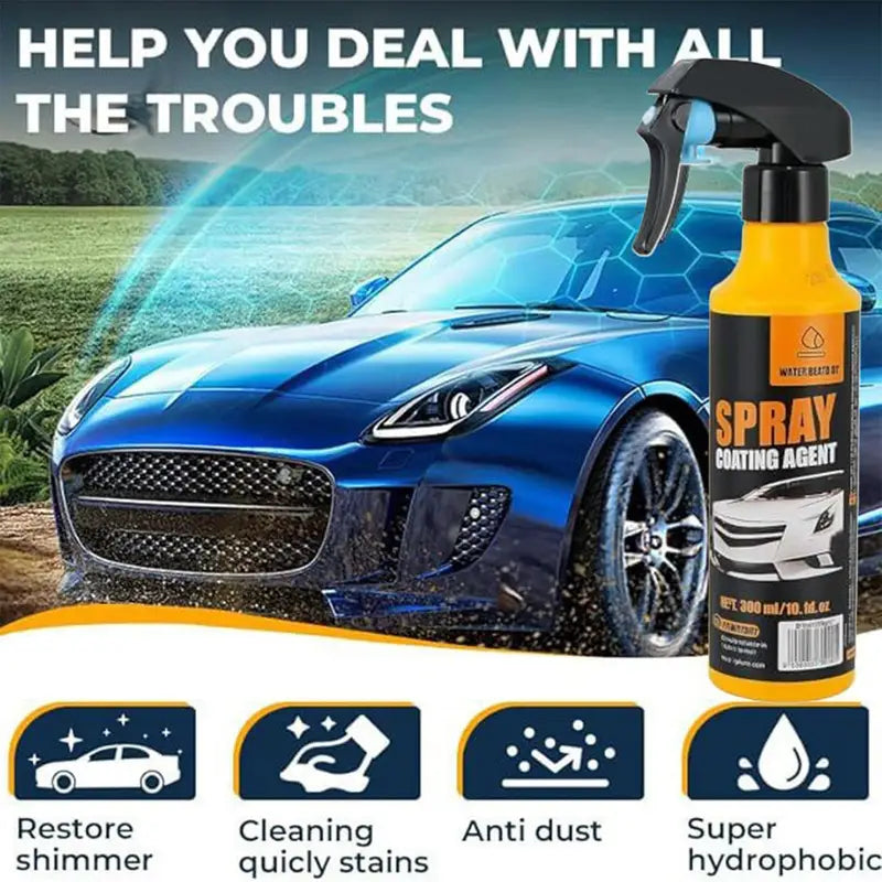Hydrophobic Glass Coating Spray 300ml for Vehicle Shine & Protection
