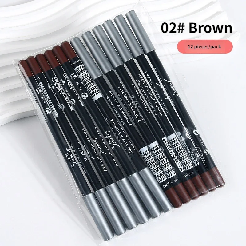 Waterproof Long-Lasting Eyeliner Pencils - Smudge-Proof, Highly Pigmented, 12 Colors