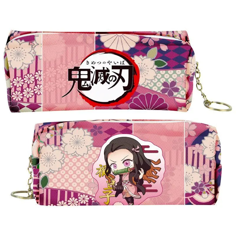 Cartoon Anime Coin Purse & Pencil Case for Stationery and Coins - Nezuko Mitsuri Butterfly Ninja