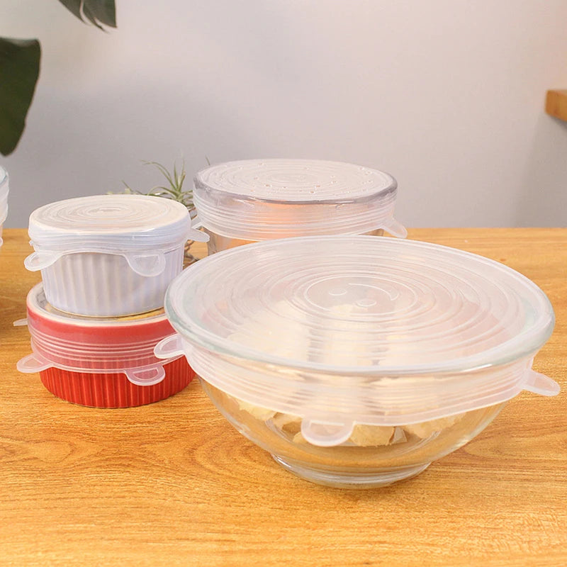 Reusable Silicone Food Covers Set - Heat-Resistant Kitchen Bowl Lids