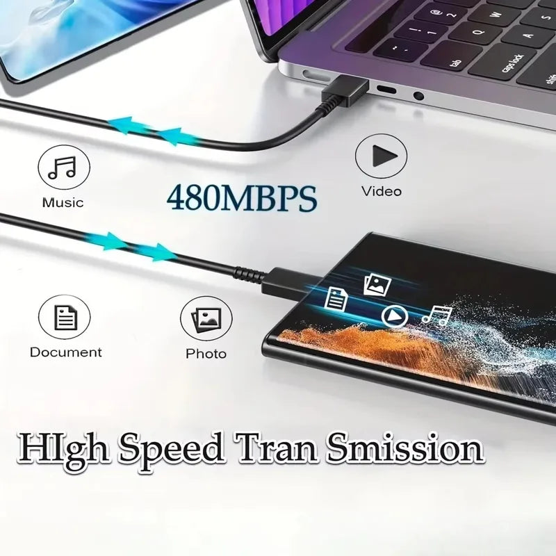 PD 45W USB-C Fast Charger with 2m Quick Charging Cable for Samsung Galaxy
