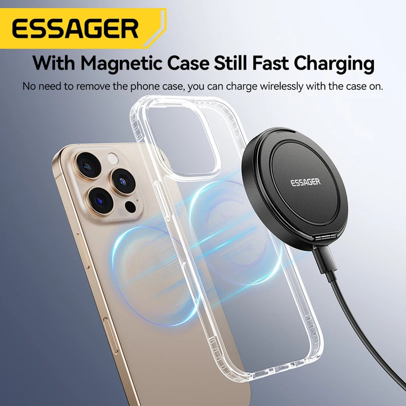 Magnetic Wireless Charger 15W Fast Charging Pad Stand for iPhone & AirPods