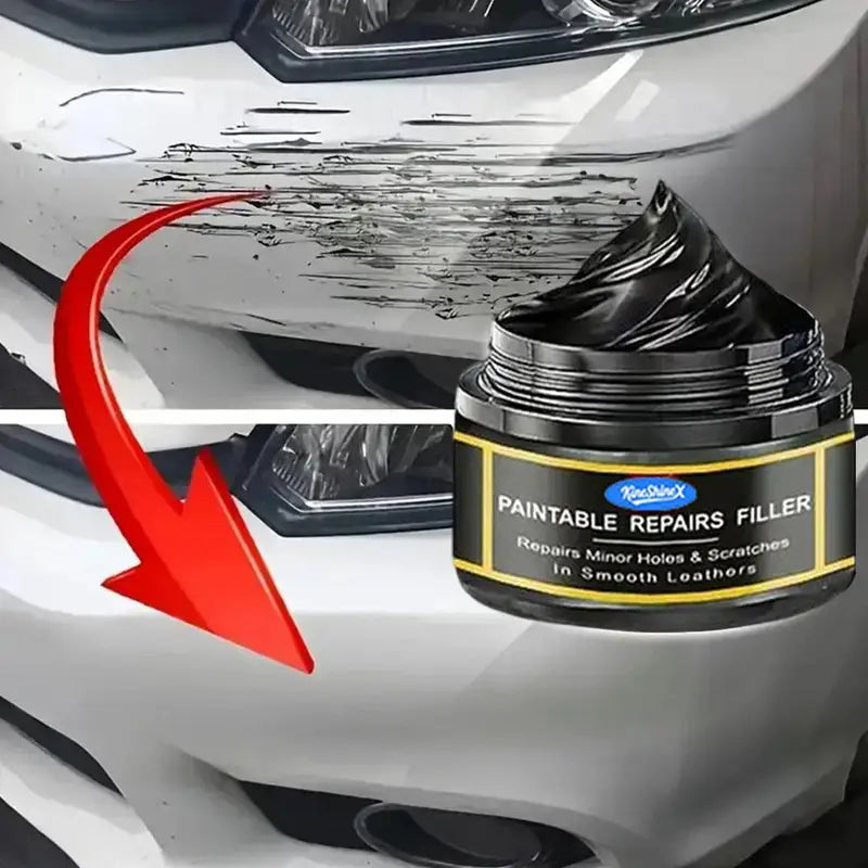 Car Scratch Remover Wax - Plastic, Leather & Paint Repair Filler with Sponge