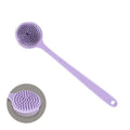 Silicone Long Handle Shower Brush with Dual-Sided Exfoliating Back Scrubber Bath Tool