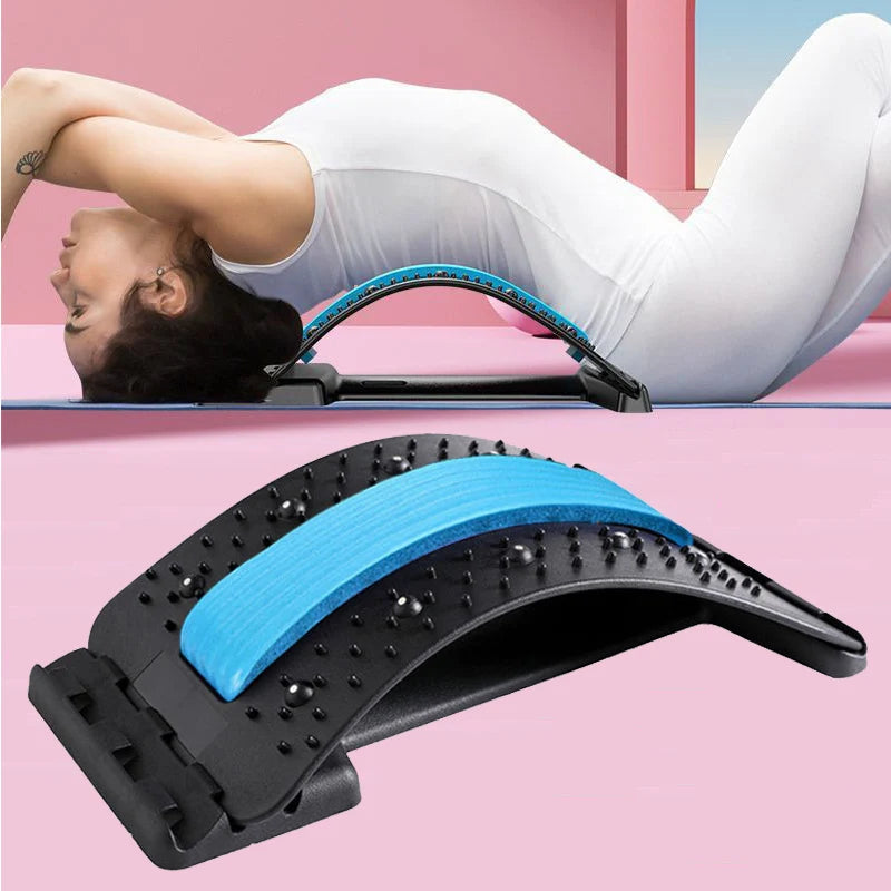 4-Level Adjustable Back Stretcher Lumbar Support Massage Roller for Spine Relaxation