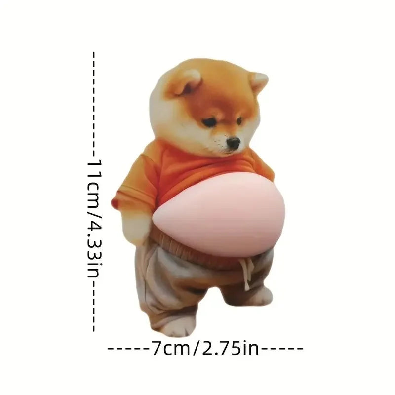 3D Shiba Inu Stickers - Cute Chubby Silicone Self-Adhesive Animal Decals