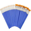 Multipurpose Nylon Flat Paint Brushes Set with Wooden Handle for Art and Craft
