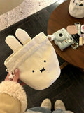 Kawaii Corduroy Makeup & Storage Bag with Drawstring - Cute Portable Organizer