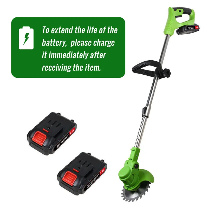Cordless Weed Trimmer with 2 Batteries, 2-in-1 Grass Cutter and Edger