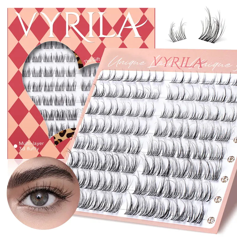 Individual Lash Clusters 0.05mm PBT Fiber Eyelash Extensions for DIY Natural & Fluffy Looks