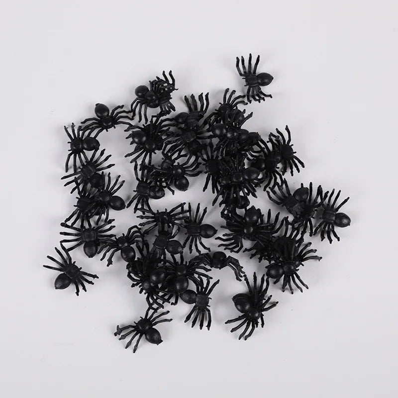 Realistic Spider Halloween Christmas Decoration Set - Mini Black Scary Prank Haunted House Props