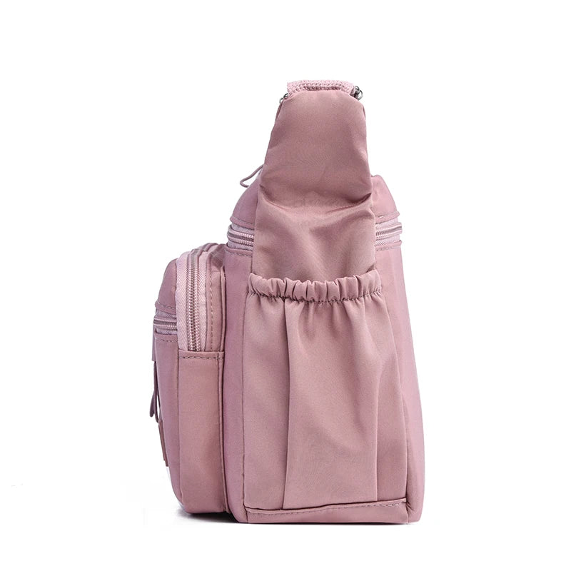 Large Capacity Waterproof Nylon Crossbody Bag for Women Multi-Pocket Shoulder Messenger